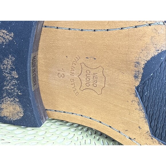 (R2) Zota Vintage Mens’s Brown Lace Up Classic Leather, square toe, Shoes Sz-13 - Picture 9 of 15